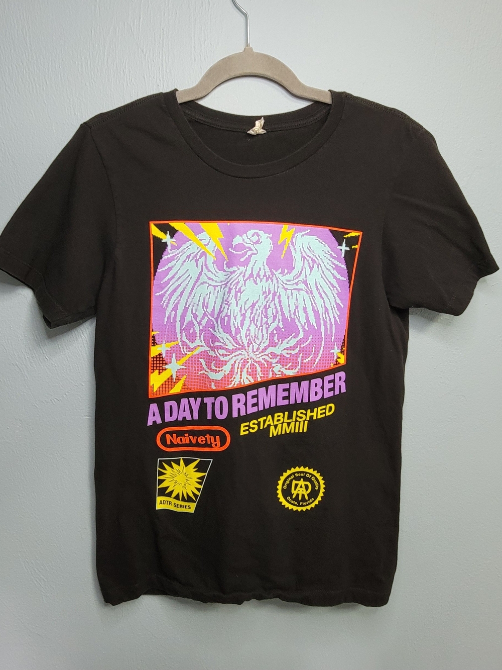A Day To Remember Graphic Tee - Black with Purple & Yellow Print
